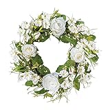 ホワイトローズ人工花20 " Wreath