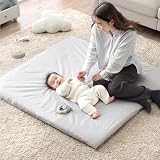 タンスのゲン プレイマット 全部洗える 寝返りマット 120×120 コットン100％ 収納バッグ付き 抗菌 防臭 防ダニ 80101145(103158)