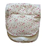 Minene Universal Pushchair Liner Stroller Pram Buggy Footmuff Cosytoes Car Seat (White with Flowers)