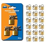 18 Small Metal Padlock Mini真鍮Tinyボックス旅行ジュエリーキーロック2キー20 mm u.s Top Seller 。
