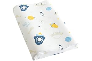 FAYOSA 子ども用まくら 子供用低反発枕 メモリーフォーム素材 通気 快眠 高さ調整 向き癖防止 寝姿を矯正 カバー綿100％洗える 男女兼用 1~6歳適用 40*24*３/5cm 宇宙船図柄