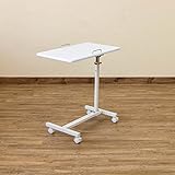 サイドテーブル マルチサイドテーブル キャスター付き 昇降式 角度調節/WH