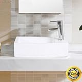 colibrox --バスルームセラミック容器シンクW /蛇口穴Vanity Pop Up Drainモダンアートbasin.セラミックバスルーム洗面台Pros and cons.正方形アンダーマウン