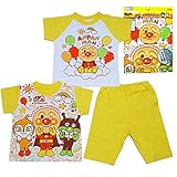 【本体綿100％】2017年 夏物 アンパンマン 半・半 ２トップス 半袖パジャマ Anpanman イエロー◇100cm