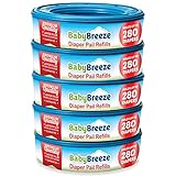 Diaper Pail Refill Bags for Playtex Diaper Genie - 1400 Count (5-Pack) - By BabyBreeze