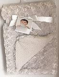 Blankets & Beyond Grey Rosette Swirl Baby Blanket by Blankets and Beyond