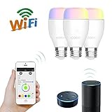 ICOCO Wireless Smart Wifi LED Light Bulb, Dimmable Multicolored Color Changing Party Lights with Sma