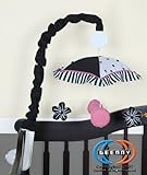 GEENNY Musical Mobile For Boutique Black White Flower & Dot 13 PCS Crib Bedding Set by GEENNY [並行輸入品