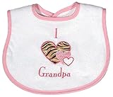 Raindrops I Love Grandpa Appliqued Bib, Pink by Raindrops