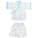 【100cm】「水玉と金魚」男の子用 日本製 やわらか二重ガーゼ甚平