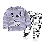 子供 キッズ パジャマ 上下セット 長袖 Ｔシャツ ロングパンツ 動物 プリント ルームウェア 男の子 女の子 かわいい 秋 冬 (グレー, 100cm)