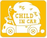 imoninn CHILD in car ステッカー　【マグネットタイプ】　No.37　ハリネズミさん　（黄色）