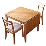 タンスのゲン 伸長式 ダイニング3点セット 幅80-120cm 2人用 4人用 天然木 突板 木目 ウレタン塗装 バタフライテーブル ファブリック オーク アイボリー 50600004 04