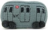Estella Baby Rattle Toy in Shape of a Subway Train, Hand-Knit Soft Infant Toy, Grey by Estella