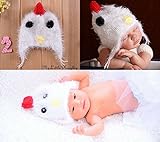 酉年　年賀撮影　ふわふわ　ニット　帽　とり　新生児　記念写真　にわとり　コスチューム　0歳　Newborn 撮影衣装　出産祝い [並行輸入品]