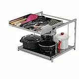 川口工器 かさばる器物収納に便利！ ステンレス棚 シンク下 スライドラック (幅50 2段) 18252