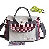 LANDUO 4colors3セット　ハンドバッグ　斜め掛け　マザーズバッグ　ベビーカーバッグ　高収納 (redgray)