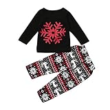 (プタス)Putars ベビー服 子供服 上下セット Tシャツ 女の子 長袖 クリスマス 雪柄 可愛い 秋 冬 スポーツ 運動会 旅行 記念日 プレゼント 6ヶ月-3歳