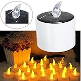 ライト&照明 – Solar Powered LED Candleバッテリーウェディングの装飾ロマンチック暖かいホワイトティーライト – LEDキャンドルTea Lights Candlebraライト