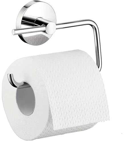 Hansgrohe AddStoris Chrome Toilet Roll Holder – Sleek Metal Design, Easy To Install