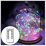 LED ストリングライト イルミネーションライト 防水 電池式 リモコン付き 電飾 クリスマス ハロウィーン 飾りライト DIY 気分転換 デコレーション LEDライト5M 50LED 虹色