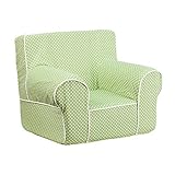 Offex OF-DG-CH-KID-DOT-GRN-GG Small Green Dot Kids Chair with White Piping [並行輸入品]