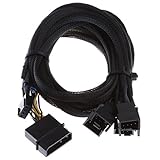 Perfk 45cm 4ピン　Yスプリッタ　コンピュータ　PCファン　電源ケーブル　1→6ブラックスリーブ　ファンスプリッタケーブル4ピン