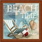 ビーチTime by Conrad Knutsenオーシャンビーチボールアートプリントフレーム付き 12  x 12  Inch