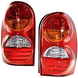 2002-2004 Jeep Liberty ペア リアテールライト 運転席と助手席側 琥珀色のターンレンズ付き CH2800149 CH2801149 - 55155829AF/AG/AH 55155828AF/AG/AH 交換用