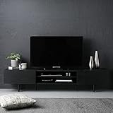 RASIK テレビ台 55型 対応 180cm幅 ブラック ローボード ワイド 脚付き 収納 リビング TV台 木製 Stova ストーヴァ