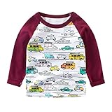 Cutelove　Tシャツ　車柄　コンビネーションしやすい　長袖　ロングスリーブ　男の子　ボーイズ　ベビー　赤ちゃん　幼児　秋　可愛い　ファッション　カジュアル　普段着　韓国　4色