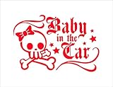 ノーブランド 赤 リボン スケルトン Baby in car シール ステッカー デカール