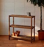 木目(マホガニー材)の風合いを生かした家具【Jardin】オープンラック(S)