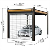 ヨドコウ　ヨドカーポ　PSパワード　パイプシャッター付　積雪強度1500Nｍ2（積雪75cm）　1台用　追加棟　KDAG-3054PS　 　チタンニウムシルバー（TS）