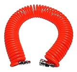 スパイラル スクリュー エアー ホース 全長9m φ5x8mm プラグ/ソケット付き (EVA)