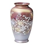 九谷焼 白かすみ草　カメ型花瓶　サイズ 14.3x 高さ25.5cm