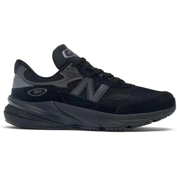 Amazon | New Balance ユニ 大人用 米国製 990 V6スニーカー, ブラック 