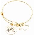 Stainless Steel Adjustable Friendship Heart Bracelet, Good Friends are Always Close in Heart