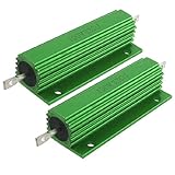 uxcell　メタルクラッド抵抗　抵抗器　巻線型抵抗器　アルミ製　１００W　３３Ohm　５％許容差　グリーン　２個入り