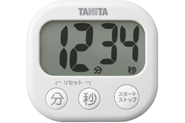 タニタ tanita キッチン 勉強 学習 タイマー 大画面 大音量 100分 マグネット スタンド付き でか見えタイマー グレー TD384HGY