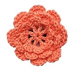 Baby Deer Clips ヘアクリップ for ベビー キッズ ニットフラワー (コーラルオレンジ)