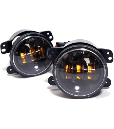Amazon | Xprite 4インチ アンバー LED フォグライト 2007-2018 ジープ