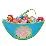 Demiawaking お風呂 子供 部屋 室内用 おもちゃ収納 片付け ネット おもちゃスッキリ清潔に 吸盤　２色　ブルー　赤い　 (ブルー)