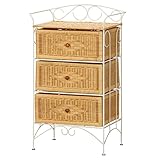 不二貿易 ラタン インテリア チェスト 3段 ナチュラル 96368