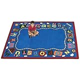 Joy Carpets Kid Essentials Language & Literacy Oval Reading Train Rug Multicolored 5'4 x 7'8 [並行輸入品]