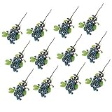 P Prettyia 全４タイプ　人工植物　人工ベリー　プラスチック　生き生き　インテリア　結婚式　装飾　 - 青　12束