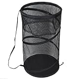 Sunbeam通気性メッシュ折りたたみ可能なポップアップバレルHamper ブラック BH45731-BLK