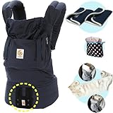 ベビーウエストベルト付エルゴベビー・抱っこ紐 【正規品2年間保証-SG認定付】 オーガニック・ネイビーミッドナイト (よだれパッド＋エルゴ収納用ポーチ＋ママ&ベビー両用カバー付）