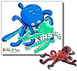 Oakley the Octopus - Deluxe Gift Set, Includes Folkmanis Puppet, and 24" X 24" Removable Wall Decal 