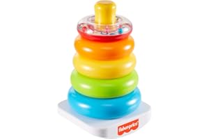 Fisher-Price Baby Stacking Toy Rock-a-Stack, Roly-Poly Base with 5 Colorful Rings for Ages 6+ Months